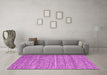 Machine Washable Abstract Pink Contemporary Rug in a Living Room, wshcon2766pnk