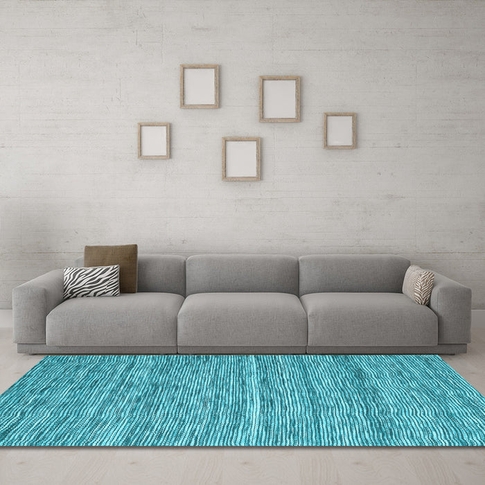 Machine Washable Abstract Light Blue Contemporary Rug in a Living Room, wshcon2766lblu