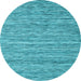 Round Abstract Light Blue Contemporary Rug, con2766lblu