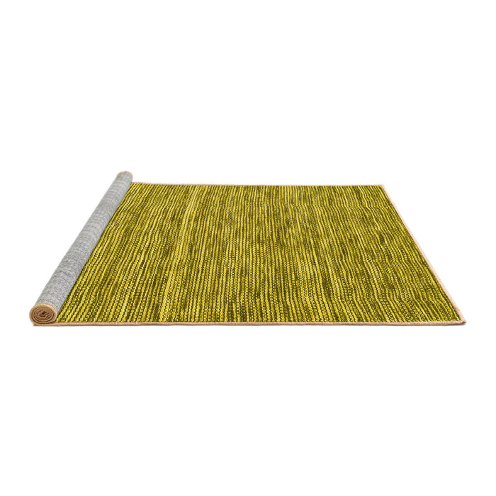 Sideview of Machine Washable Abstract Yellow Contemporary Rug, wshcon2766yw