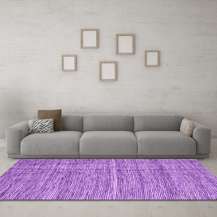 Machine Washable Abstract Purple Contemporary Area Rugs in a Living Room, wshcon2766pur