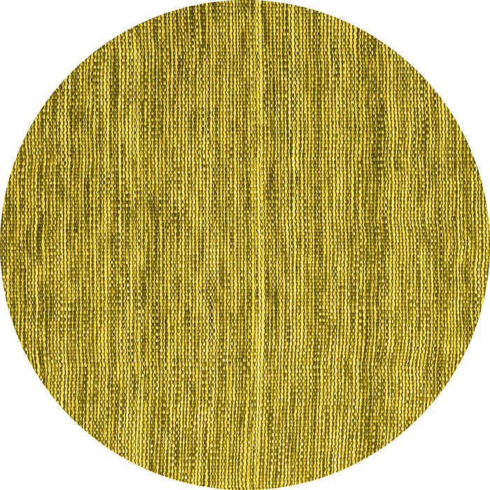 Round Machine Washable Abstract Yellow Contemporary Rug, wshcon2766yw