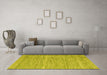 Machine Washable Abstract Yellow Contemporary Rug in a Living Room, wshcon2767yw