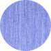 Round Abstract Blue Contemporary Rug, con2767blu