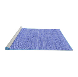 Sideview of Machine Washable Abstract Blue Contemporary Rug, wshcon2767blu