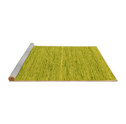 Sideview of Machine Washable Abstract Yellow Contemporary Rug, wshcon2767yw