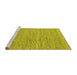 Sideview of Machine Washable Abstract Yellow Contemporary Rug, wshcon2767yw