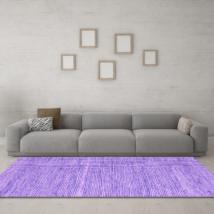 Machine Washable Abstract Purple Contemporary Area Rugs in a Living Room, wshcon2767pur