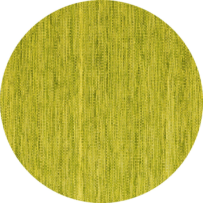 Round Machine Washable Abstract Yellow Contemporary Rug, wshcon2767yw