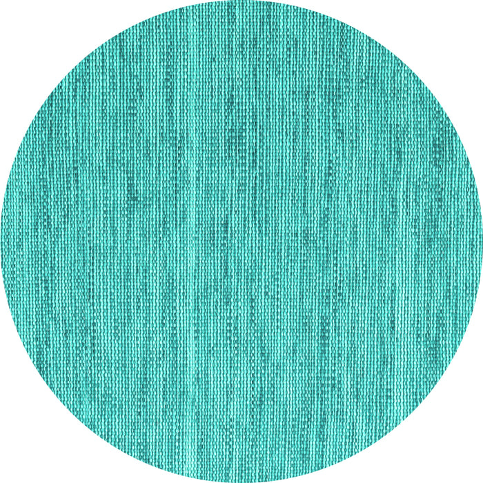 Round Abstract Turquoise Contemporary Rug, con2767turq