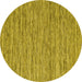 Round Machine Washable Abstract Yellow Contemporary Rug, wshcon2768yw