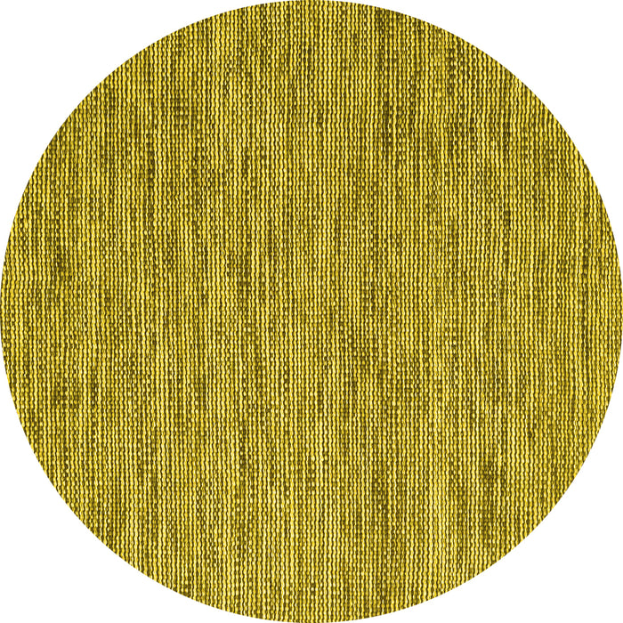 Round Abstract Yellow Contemporary Rug, con2768yw