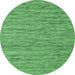 Round Machine Washable Abstract Emerald Green Contemporary Area Rugs, wshcon2768emgrn