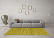 Machine Washable Abstract Yellow Contemporary Rug in a Living Room, wshcon2768yw