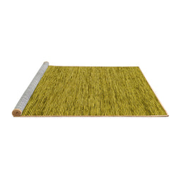 Sideview of Machine Washable Abstract Yellow Contemporary Rug, wshcon2768yw