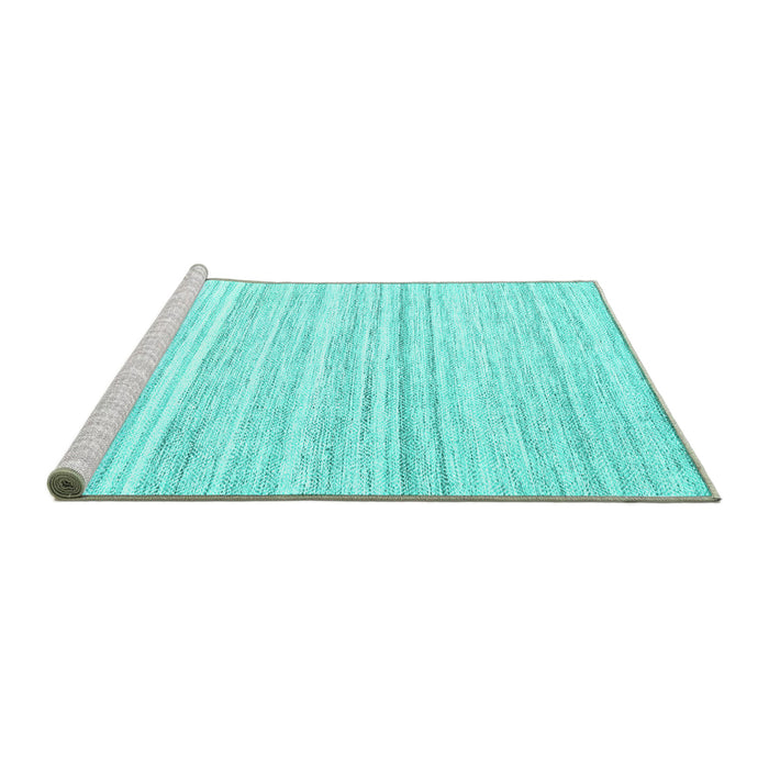 Sideview of Machine Washable Solid Turquoise Modern Area Rugs, wshcon2769turq