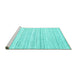 Sideview of Machine Washable Solid Turquoise Modern Area Rugs, wshcon2769turq