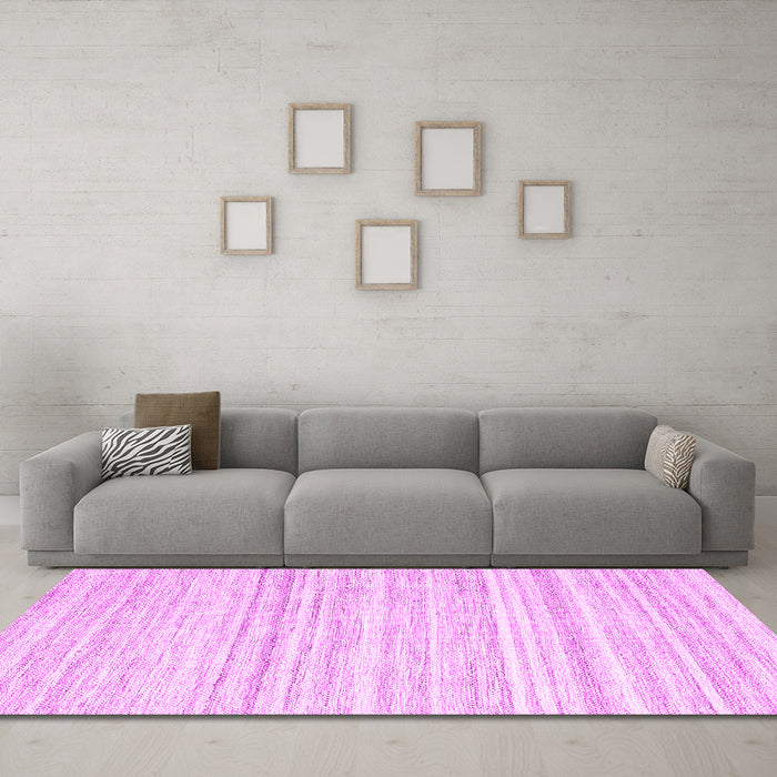 Machine Washable Solid Pink Modern Rug in a Living Room, wshcon2769pnk