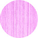 Round Machine Washable Solid Pink Modern Rug, wshcon2769pnk