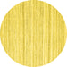 Round Solid Yellow Modern Rug, con2769yw