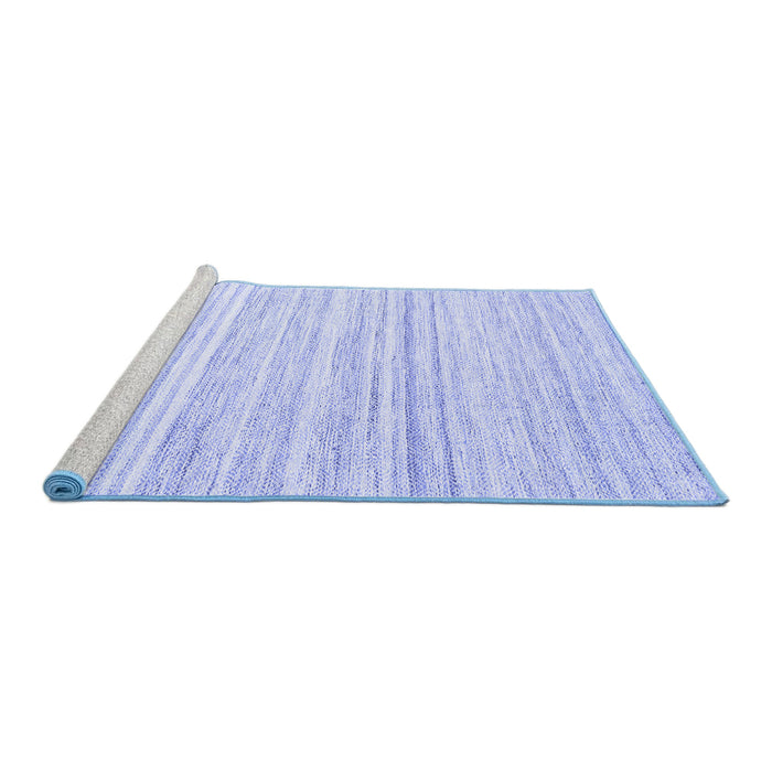 Sideview of Machine Washable Solid Blue Modern Rug, wshcon2769blu