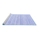 Sideview of Machine Washable Solid Blue Modern Rug, wshcon2769blu