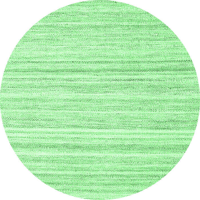 Round Machine Washable Solid Emerald Green Modern Area Rugs, wshcon2769emgrn