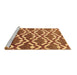 Sideview of Machine Washable Abstract Brown Contemporary Rug, wshcon276brn