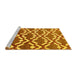 Sideview of Machine Washable Abstract Yellow Contemporary Rug, wshcon276yw