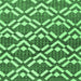 Square Machine Washable Abstract Emerald Green Contemporary Area Rugs, wshcon276emgrn