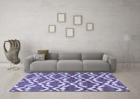 Machine Washable Abstract Blue Contemporary Rug, wshcon276blu