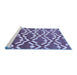 Sideview of Machine Washable Abstract Blue Contemporary Rug, wshcon276blu