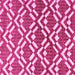 Square Machine Washable Abstract Pink Contemporary Rug, wshcon276pnk