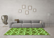 Machine Washable Abstract Green Contemporary Area Rugs in a Living Room,, wshcon276grn