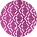 Round Abstract Purple Contemporary Rug, con276pur