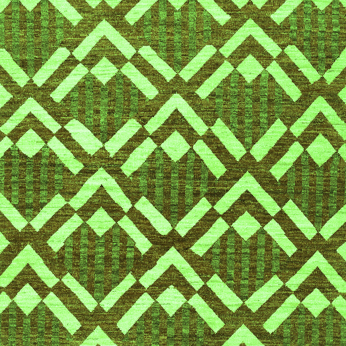 Serging Thickness of Machine Washable Abstract Green Contemporary Area Rugs, wshcon276grn