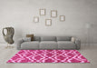 Machine Washable Abstract Pink Contemporary Rug in a Living Room, wshcon276pnk