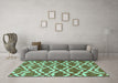 Machine Washable Abstract Turquoise Contemporary Area Rugs in a Living Room,, wshcon276turq