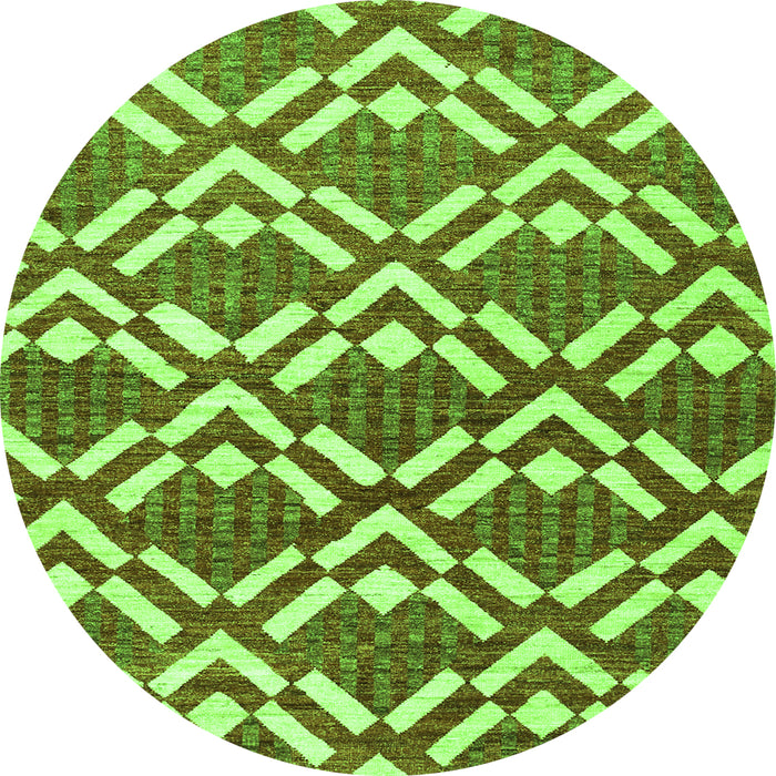 Square Abstract Green Contemporary Rug, con276grn