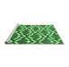 Sideview of Machine Washable Abstract Emerald Green Contemporary Area Rugs, wshcon276emgrn