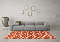 Machine Washable Abstract Orange Contemporary Rug, wshcon276org