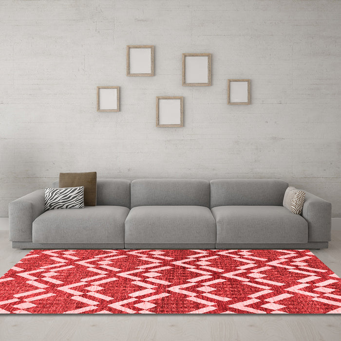 Contemporary Red Washable Rugs