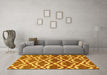 Machine Washable Abstract Yellow Contemporary Rug in a Living Room, wshcon276yw