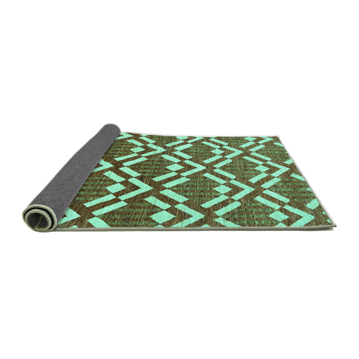 Sideview of Abstract Turquoise Contemporary Rug, con276turq