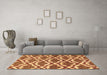 Machine Washable Abstract Brown Contemporary Rug in a Living Room,, wshcon276brn