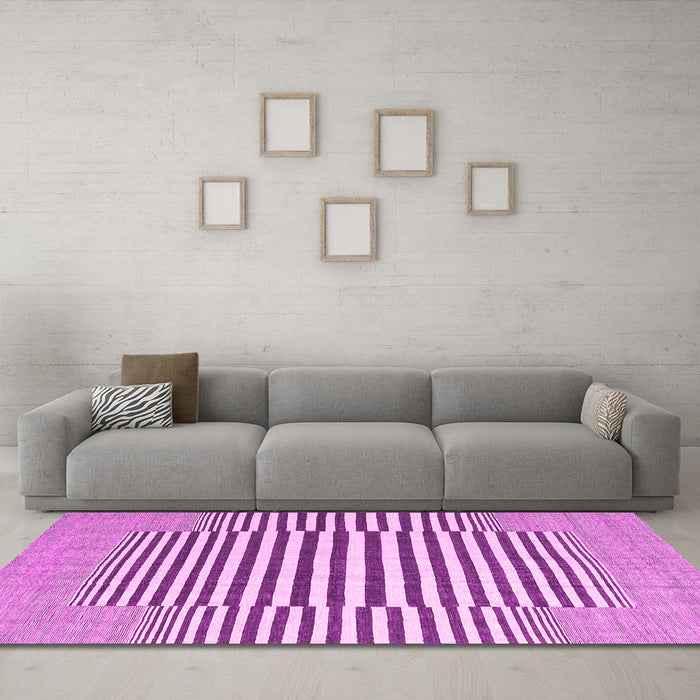 Machine Washable Abstract Pink Contemporary Rug in a Living Room, wshcon2770pnk