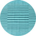 Round Abstract Light Blue Contemporary Rug, con2770lblu