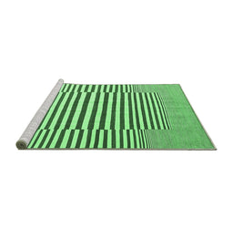 Sideview of Machine Washable Abstract Emerald Green Contemporary Area Rugs, wshcon2770emgrn
