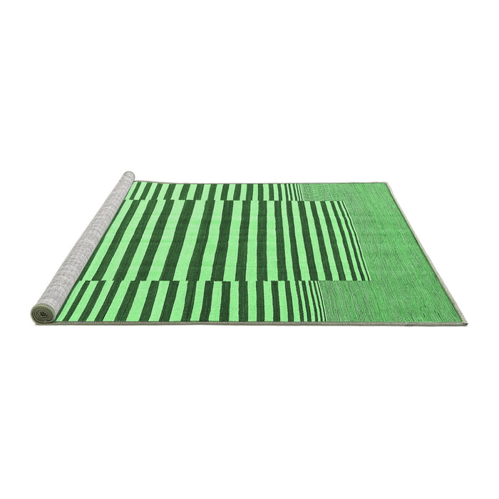 Sideview of Machine Washable Abstract Emerald Green Contemporary Area Rugs, wshcon2770emgrn