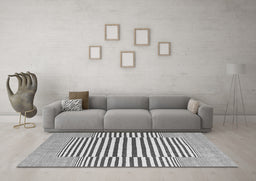 Machine Washable Abstract Gray Contemporary Rug in a Living Room,, wshcon2770gry
